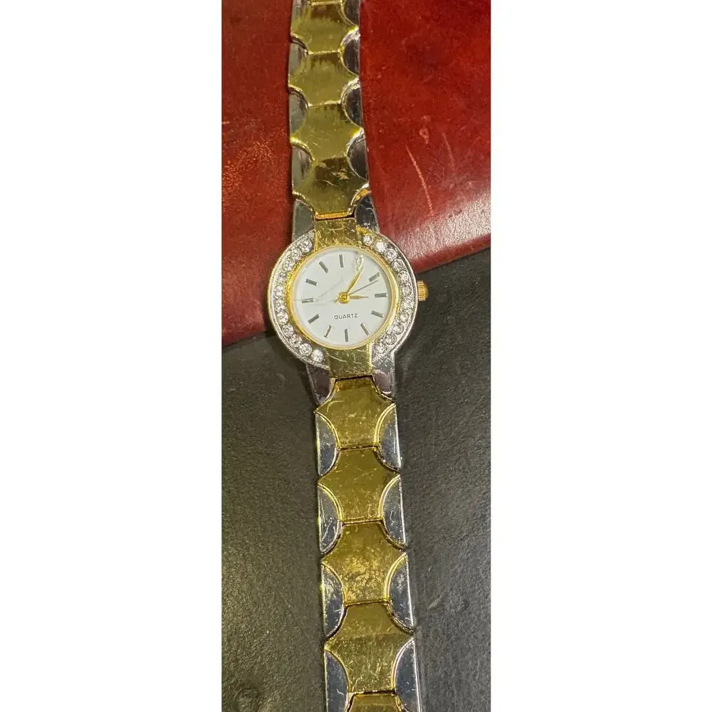 Women's Two Tone Blair Watch, Crystal Accents, Bracelet Band  Size 6 1/2